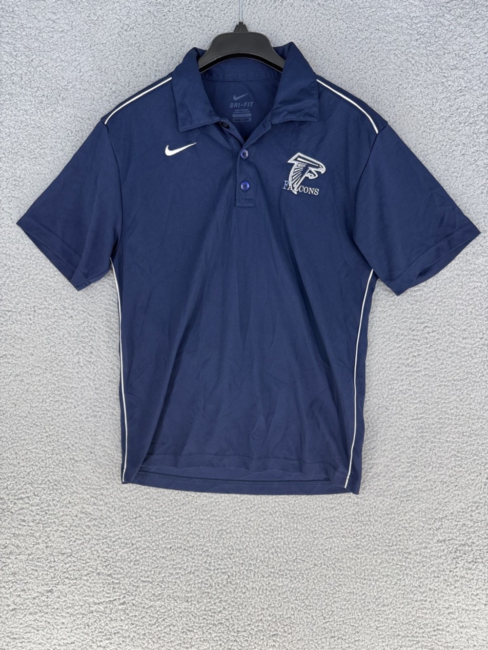 Atlanta Falcons Nike Dri-Fit Men’s small short sleeve polo shirt Navy Stretch